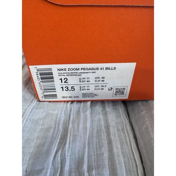 Nike Buffalo Bills NFL Zoom Pegasus 41 Shoe Sneaker IB3190-400 Men Size 12 NIB